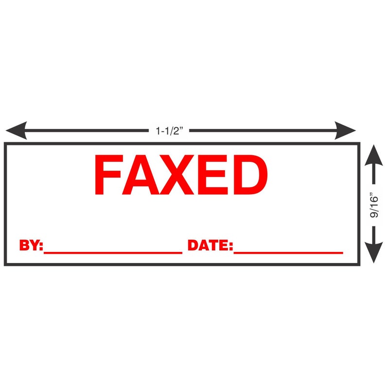 Supply360 AS-IMP1107R - FAXED Stamp with by: & Date:, Red Ink, Heavy Duty Commerical Self-Inking Rubber Stamp, 9/16 "" x 1-1/2 "" Impression - Image 2